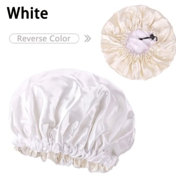 SATIN REVERSIBLE BONNET ADJUSTABLE NIGHT SLEEP CAP COSPLAY COSTUME - Picture 1 of 10